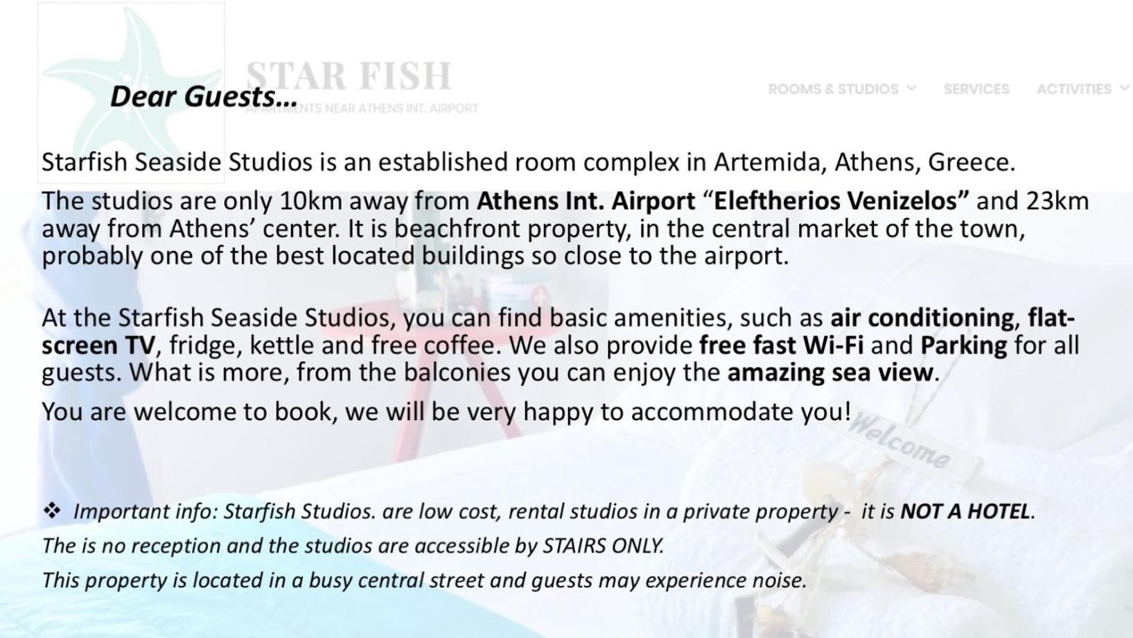 Starfish Seaside Studio Lejlighedshotel Artemida  Eksteriør billede